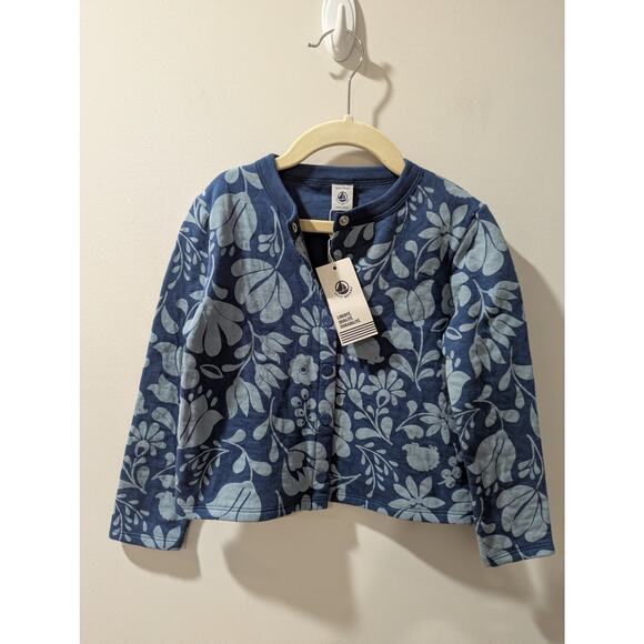 Petit Bateau Girl's Printed Quilted Tube Knit Cardigan NWT - Picture 3 of 5